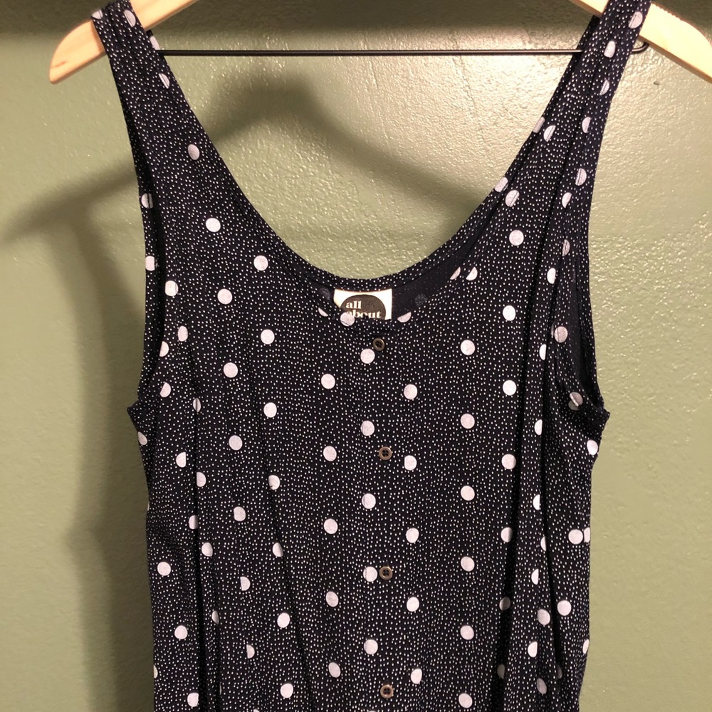 Navy and baby blue dot dress